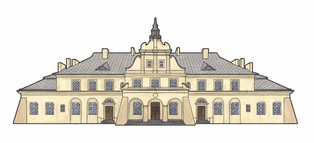 Dworzec kolejowy, ilustracja, autor Aleksandra Osińska